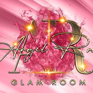 Glitter Pink and Gold logo, Premade logo design, Rose Gold logo, Salon logo, Nail logo, Beauty logo, Hair logo, Cosmetic logo, Luxury Logo