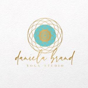 Gold Mandala logo, Boutique Logo, Premade logo design, Beauty logo, Healing logo, Spiritual logo, Wellness logo, Holistic logo, Yoga Logo