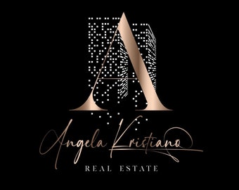 Premade Real Estate Logo Design, Realtor logo, Rose gold logo. Text logo, Premade logo design, Agent House Logo, Signature logo, Modern logo