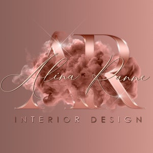 Rosegold logo, Beauty logo, Glam logo, Smoke Watercolour logo, Boutique logo, Premade logo design, Brow logo, Lash logo, Signature logo