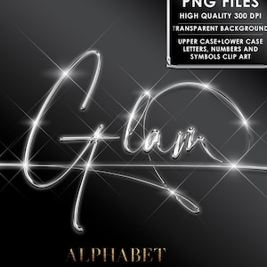 Clipart de alfabeto prateado, alfabeto cromado prateado PNG, letras metálicas, cursivo, letra de folha de prata, alfabeto glitter png, download digital
