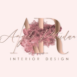 Pink Beauty logo, Watercolour Rose Gold logo, Premade logo design, Smoke, Brow logo, Lash logo, Cosmetic logo, Nail logo, Signature logo