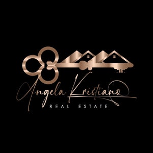 Premade Real Estate Logo Design, Realtor logo, Rose gold logo. Text logo, Premade logo design, Agent House Logo, Signature logo, Modern logo