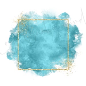 Logo Background Png, Blue Brush Stroke png, Cadre bleu paillettes, Clipart Aquarelle, Bannière, Circle splash, Clipart de fumée, Téléchargement instantané