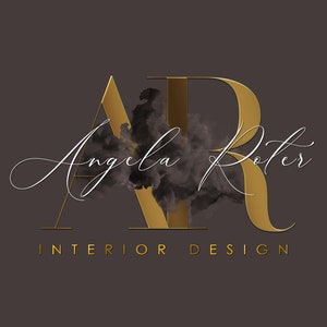 Boutique logo, Premade logo design, Gold Beauty logo, Brow logo, Smoke logo, Cosmetic logo, Lash logo, Signature logo, Interior design logo