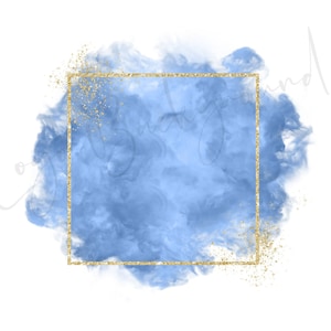 Logo Achtergrond Png, Blauwe Penseelstreek png, Glitter Blauw frame, Aquarel clipart, Cirkel splash, Smoke clipart, Instant download