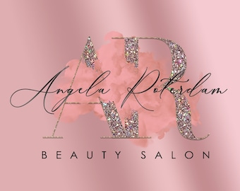 Pinkes Beauty-Logo. Lash Logo, Boutique-Logo, Stirn-Logo, Vorgefertigtes Logo-Design, Nail-Logo, Aquarell-Logo, Haar-Logo, Signatur-Logo, Rauch