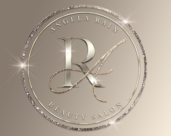 Beauty logo. Premade logo design, Gold Beige logo, Glitter logo, Hair logo, Brow logo, Nail logo, Sparkle logo, Cosmetic logo, Lash logo