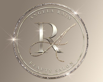 Logotipo de belleza. Diseño de logotipo prefabricado, logotipo de Gold Beige, logotipo de Glitter, logotipo de cabello, logotipo de cejas, logotipo de uñas, logotipo de Sparkle, logotipo cosmético, logotipo de Lash