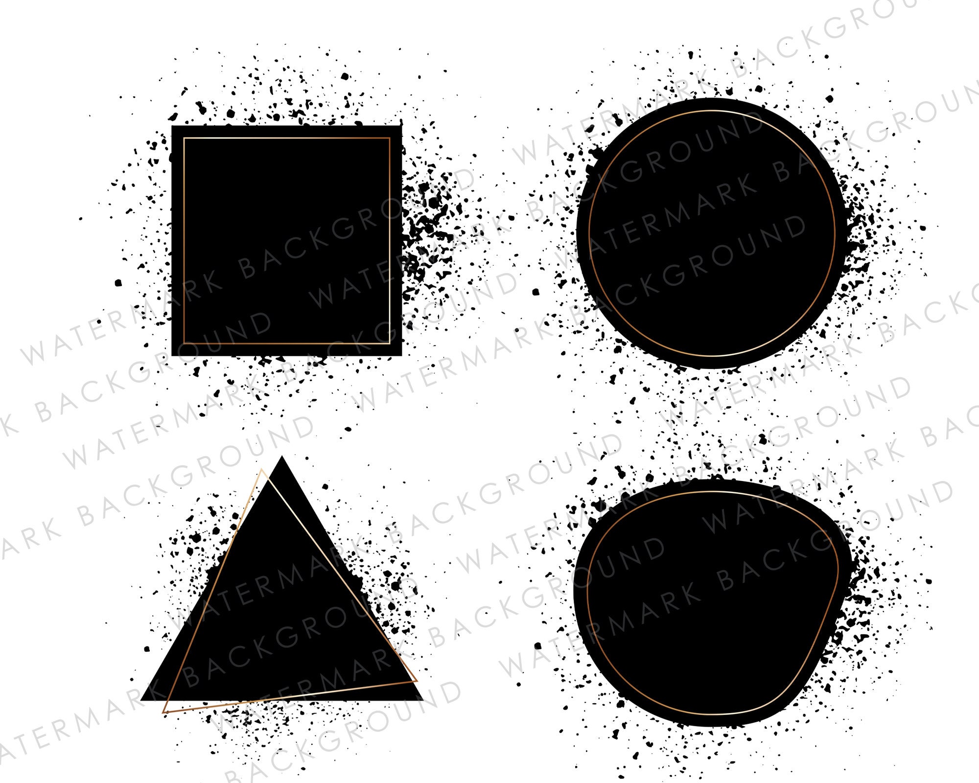 Black Background Png, Distressed Black Frame Png, Black Brush Stroke Png,  Design Elements, Black Paint, Splash, Circle, Digital Download 
