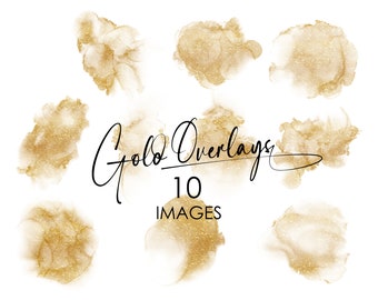 Superposiciones de oro líquido, imágenes prediseñadas de salpicaduras de oro, trazo de pincel dorado Png, texturas de acuarela doradas, fondo dorado brillante png, superposiciones digitales