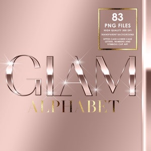 Rose Gold Chrom Alphabet PNG Clip Art, Rose Gold Buchstaben Png, Rose Gold Folie Buchstaben, Metallic Alphabet Png, Glitzer Gold, digitaler download