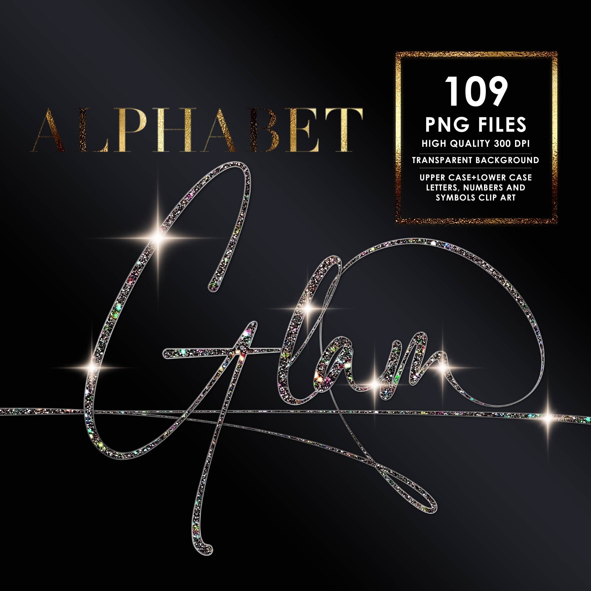 Bling Lettering Diamond Alphabet Png Clipart, Glitter Alphabet PNG, Script Letters ...