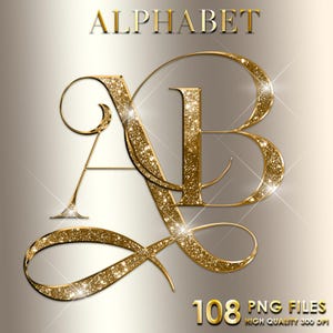 Diamond Alphabet PNG Clipart, Gold Letters Png, Luxury letters, Sparkling Letters, Glitter Gold Chrome Alphabet, Metallic, Digital Download