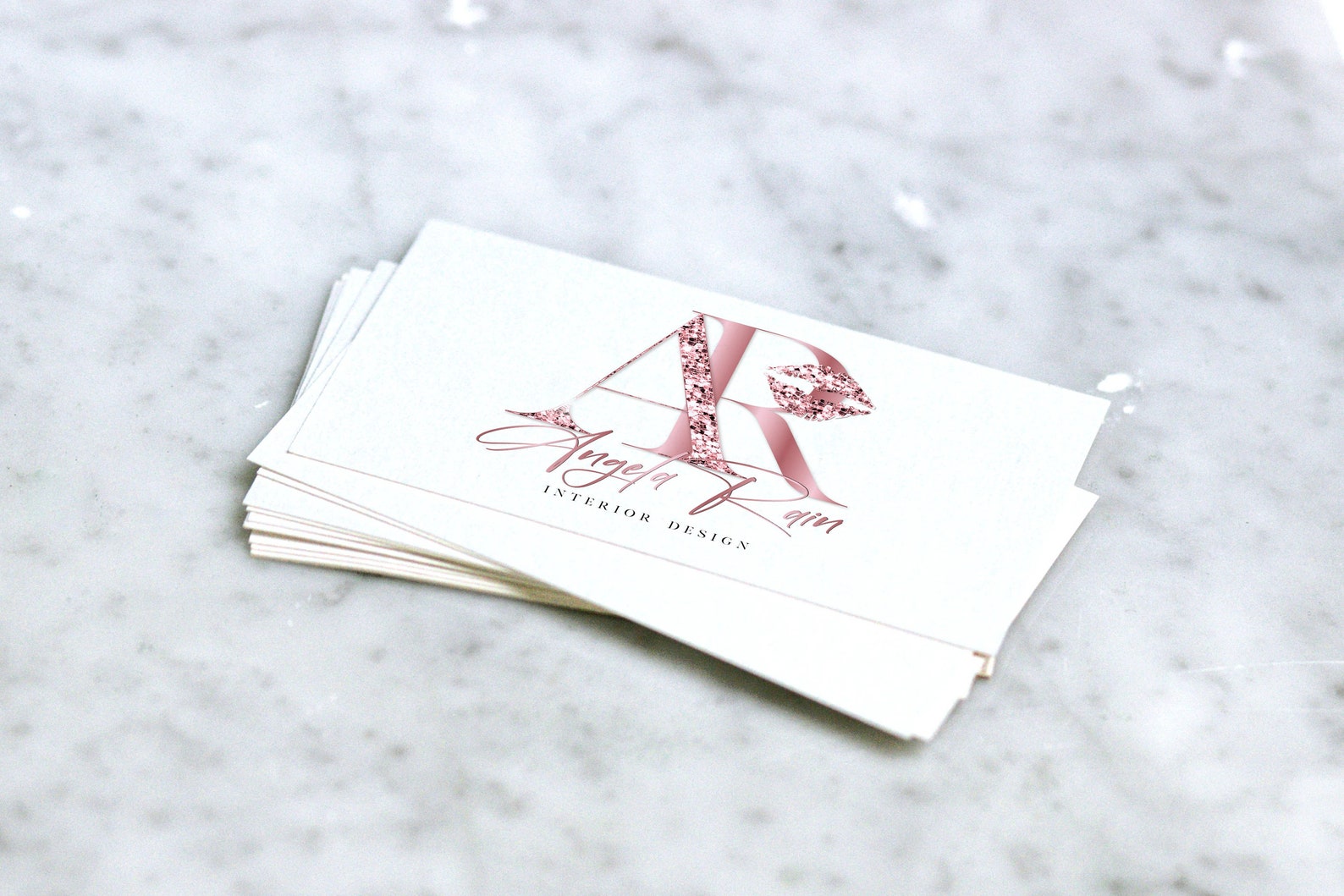 Glitter Pink Rose Gold Logo Premade Logo Design Beauty Logo - Etsy