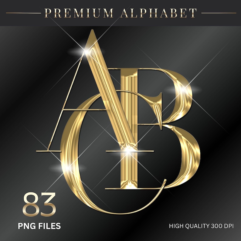 Gold Chrome Letters Png Clip Art, Gold Chrome Alphabet PNG, Luxury ...
