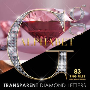 Diamond Alphabet PNG Clip Art, Glam Alphabet Png, Diamond lettres Png, Glitter Alphabet, Sparkle lettres, Bling lettres, Téléchargement numérique