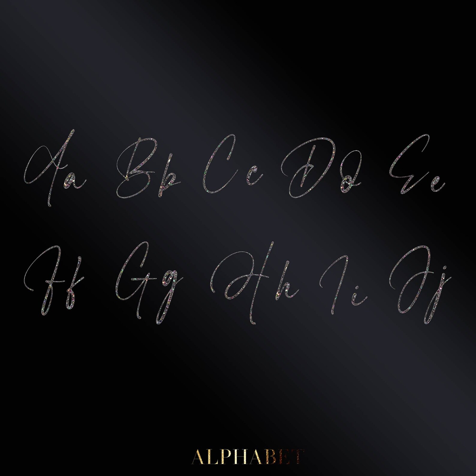 Diamond Alphabet Png Clipart, Glitter Alphabet PNG, Script Letters ...