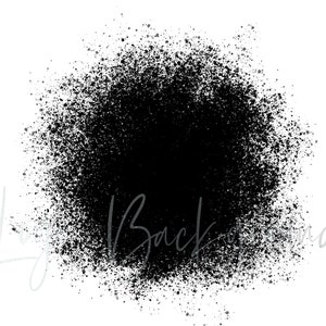 May include: Black and white abstract background with a splatter effect. The background is mostly black with a white border.