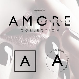 May include: Black and white logo for Amore Boutique Collection. The logo features the word "AMORE" in all caps with the word "BOUTIQUE" in smaller letters below. The word "COLLECTION" is below the word "BOUTIQUE".