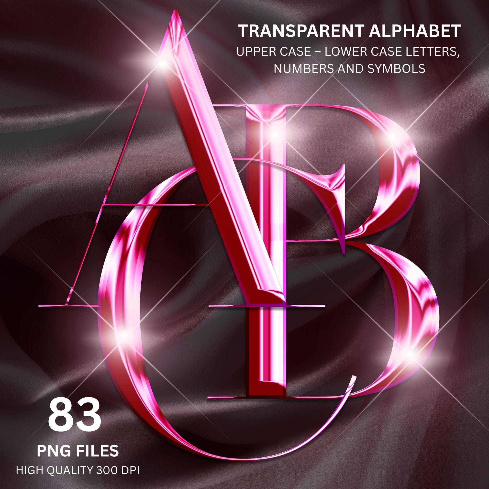 Pink Chrome Alphabet PNG | 3D Metallic Letters, Numbers (digital ...