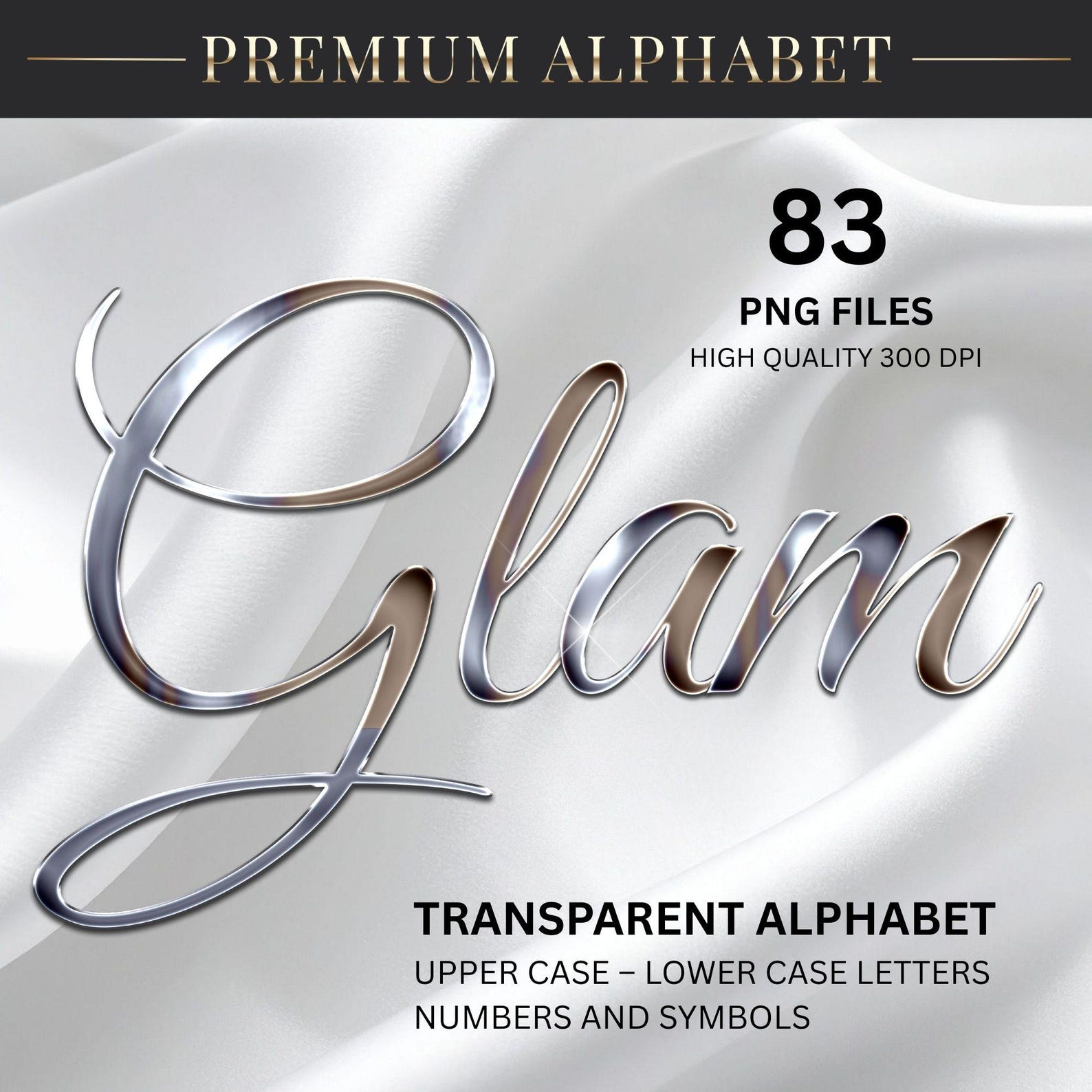 Digital Transparent Silver Alphabets Png Clip Art, Silver Script Font ...