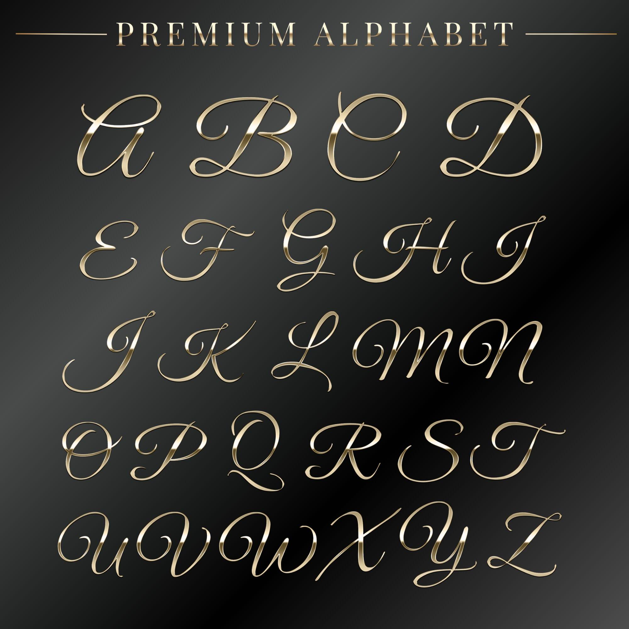 Gold Foil Alphabet PNG Clipart, Shiny Transparent Script Letters ...