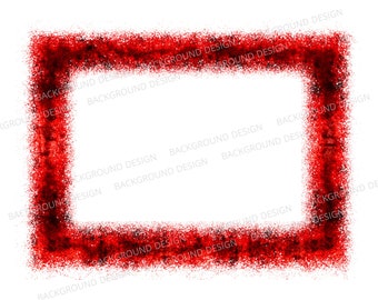 赤色のダメージ加工された金属フレームPNG、グランジ風クリップアート
