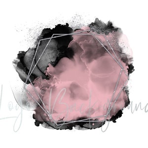 Logo Background Png, Pink Brush Stroke png, Pink frame, Watercolor clipart, Watercolor splash, Glitter silver frame Png, Instant download