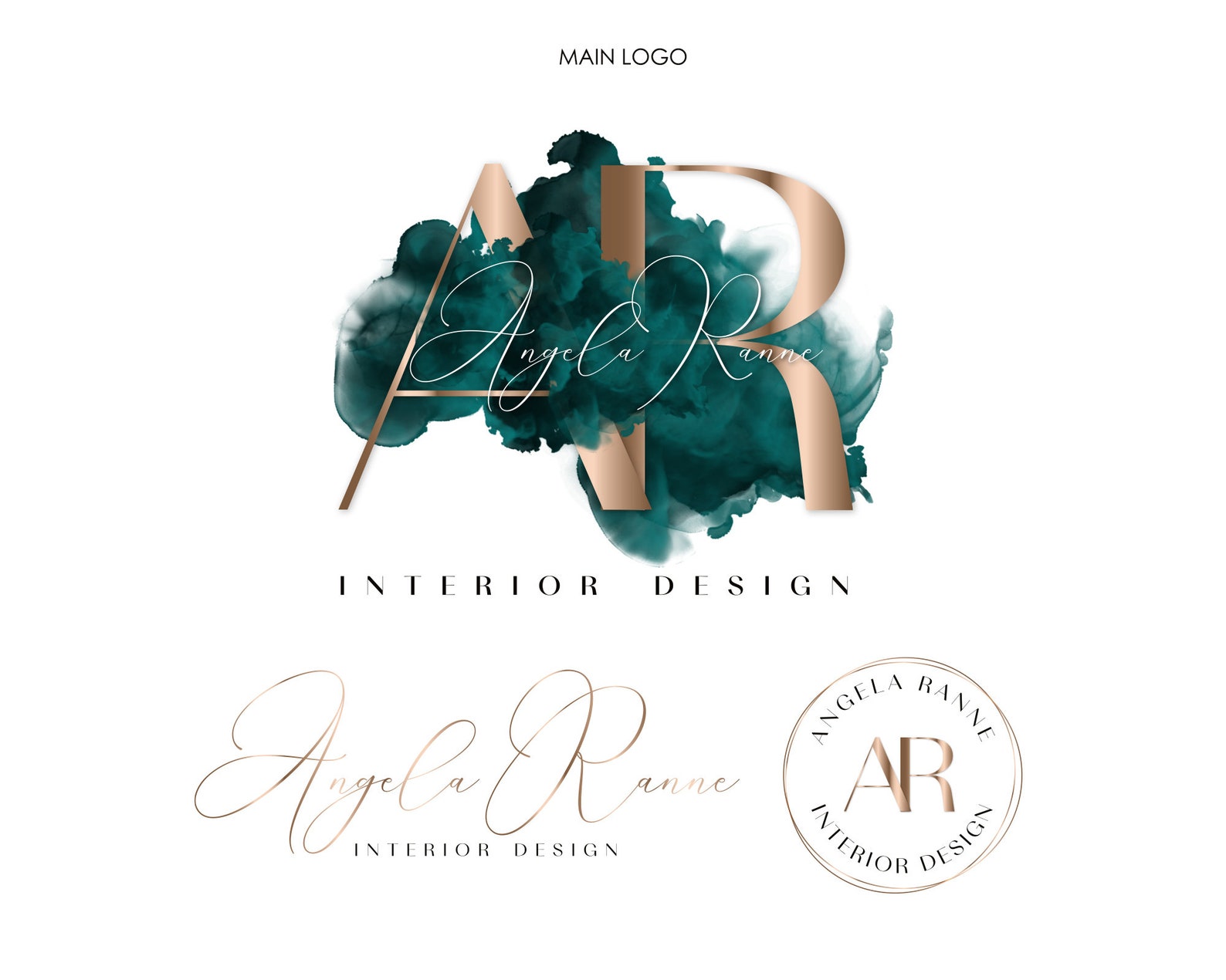 Emerald Green Logo Boutique Logo. Text Logo Premade Logo - Etsy