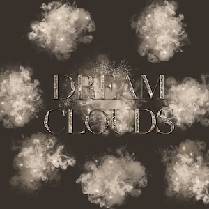 Dream Clouds Clipart, Logo Tło png, Beżowa chmura dymu png, Nakładki dymu, Nakładka blasku, Brokatowy dym Png, Pobieranie cyfrowe