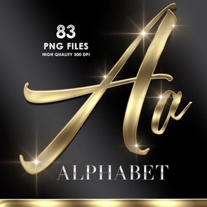 Gold Chrome Alphabet Clipart, Goldenes Alphabet PNG, Metallic Buchstaben, Drehbuch, Goldfolie Alphabet, Flüssige Gold Chrom Buchstaben, digitaler Download