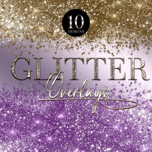 Glitter Confetti Overlays, Sparkling Glitter Borders Clipart, Magic stars, Glitter Gold overlays, Glitter Diamond overlays, Digital download