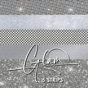 Diamond background, Glitter Strips Clipart, Metal Borders, Glam border, Silver digital paper, Sparkle frames, Bling, Instant download