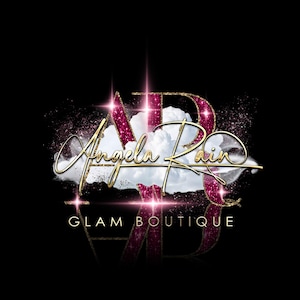 Glitter Pink and Gold Logo, Premade Logo Design, Salon Logo, Boutique Logo, Nail Logo, Beauty Logo, Hair Logo, Lash Logo, Sparkle Logo