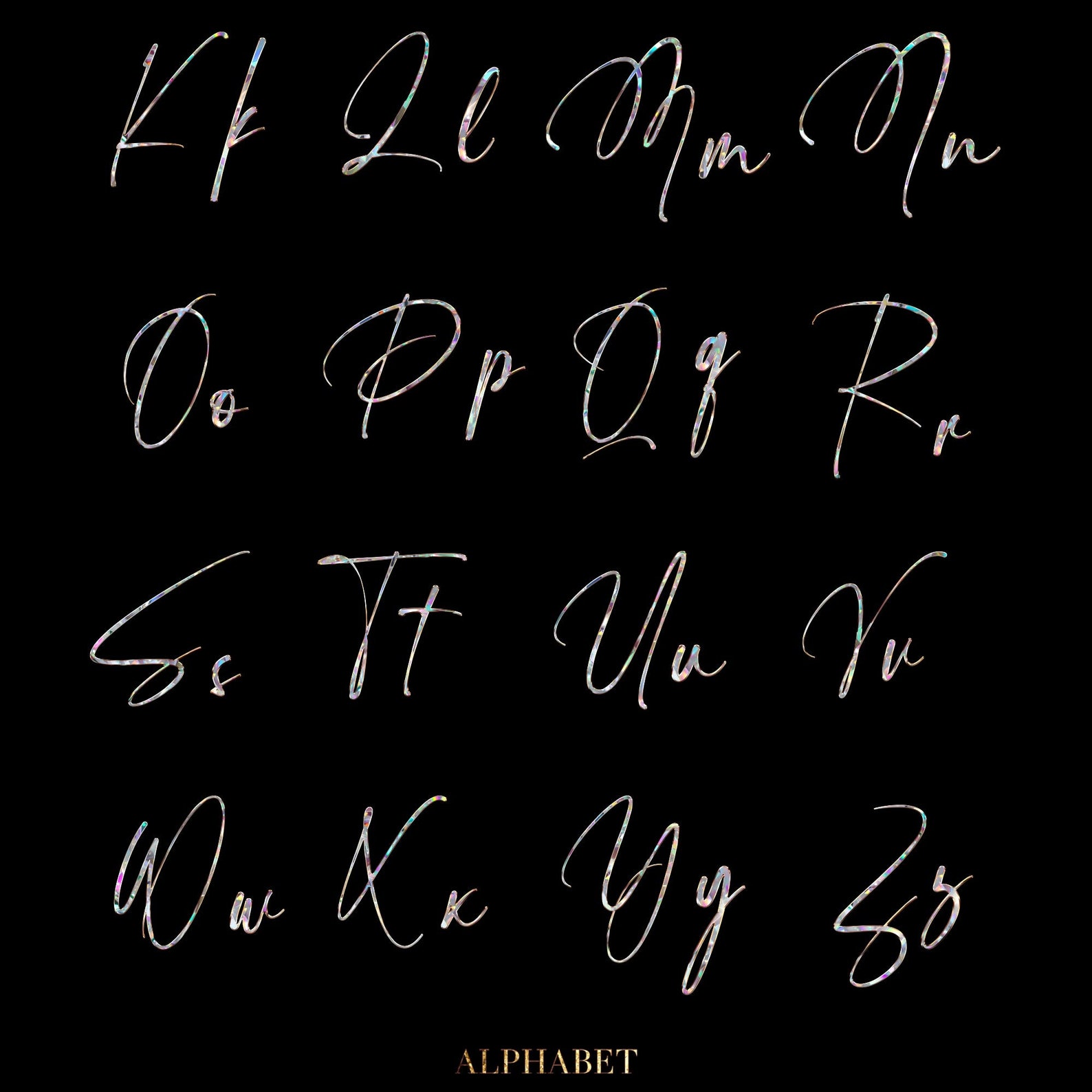 Diamond Alphabet Png Clipart, Script Alphabet Png, Sparkling Letters ...