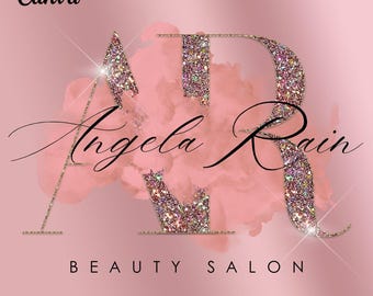 Glitter Pink Logo Design Template, DIY Editable Logo (png, jpg, pdf)