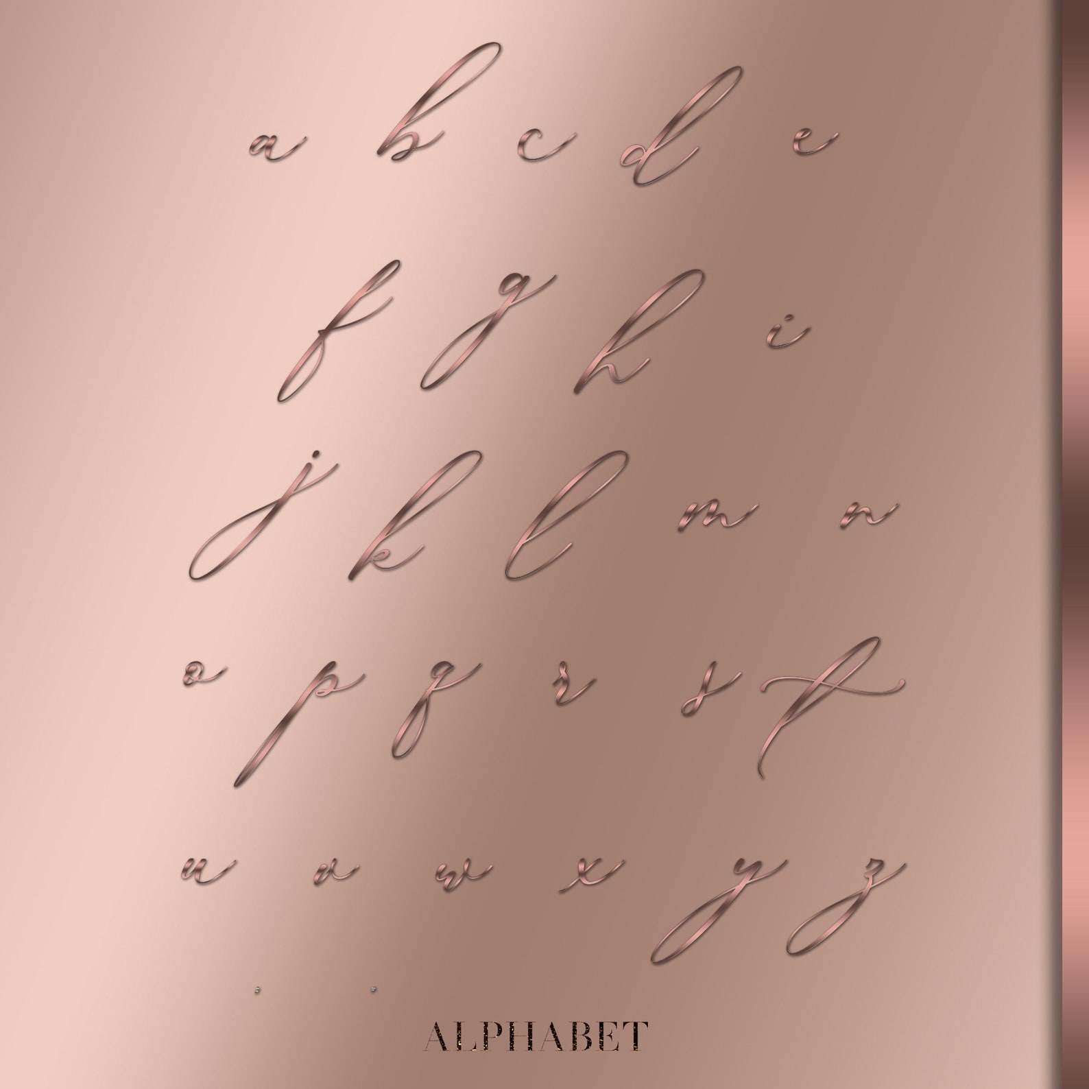 Rose Gold Alphabet PNG, Pink Foil Alphabet, Gold Letters, Script ...