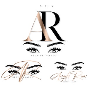 Logo Beauty, Logo Eye lashes, Logo Brow, Logo Rose gold, Logo Cosmetic. Gotowy projekt logo, Nowoczesne logo, Logo Signature, Logo Minimalist