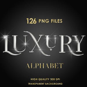 Silver Alphabet Png, Glam Silver Metallic Letters PNG, Luxury Silver Chrome Alphabet Clipart, Glitter Silver Letters, Instant Download