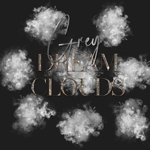 Rookoverlays, Dream Clouds Clipart, Logo Achtergrond png, Grijze Rookwolk png, Glitter overlay, Sparkle Smoke Png, Digitale download