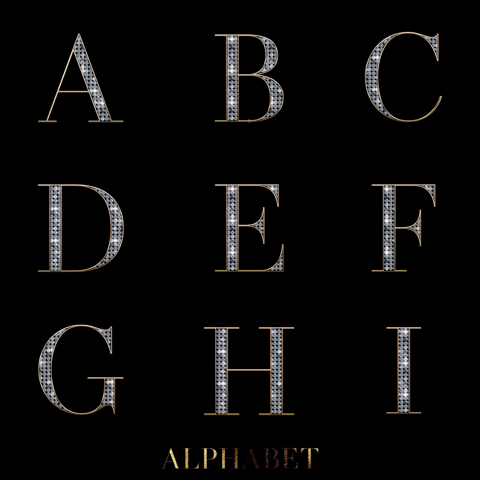 Diamond Alphabet PNG Clip Art, Glam Alphabet Png, Diamond Letters Png ...