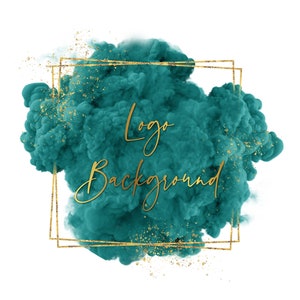 Logo Background Png, Emerald Green Brush Stroke png, Green logo element, Watercolor Clipart, Smoke design, Square Frame, Téléchargement instantané