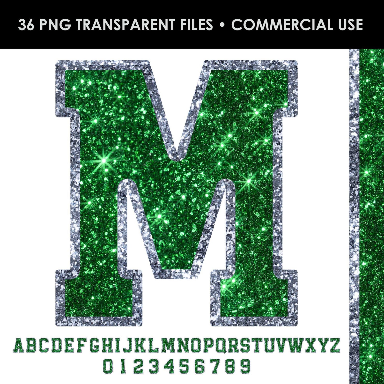 Glitter Sport Alphabet Png Clip Art, Green Glitter Letters Png ...