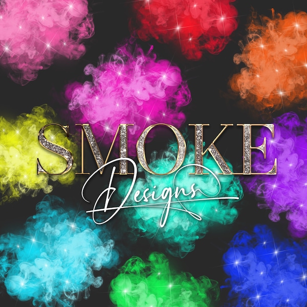Dream Clouds Clipart, Smoke cloud png, Smoke Overlays, Smoke PNG, Clouds with stars, Logo Background png, Transparent, Digital download