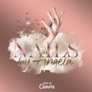 Nägel Logo, Nageltechniker Logo, Maskenbildner Logo, Nagellack Logo, bearbeitbare DIY Logo Design Vorlage, Kosmetik Logo, Beauty Logo