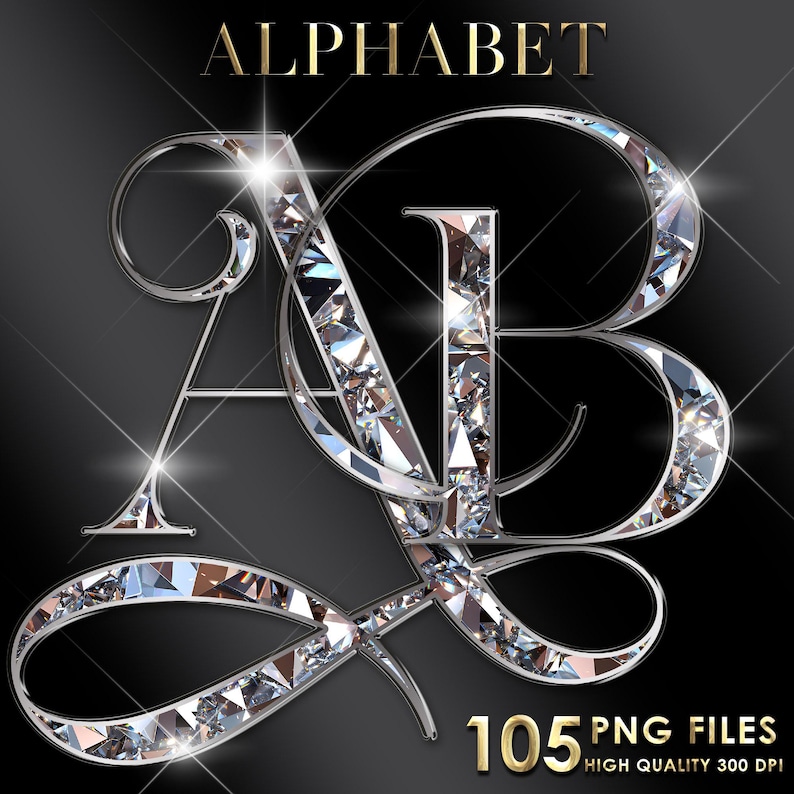 Diamond Alphabet PNG Clipart, Glitter Alphabet PNG, Glam Letters Png ...