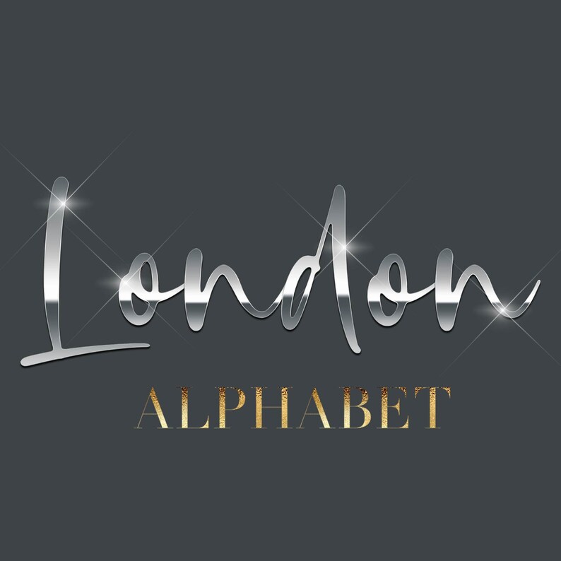 Silver Metallic Script Silver Alphabet PNG, Silver Chrome Alphabet Clipart, Glitter, Script ...