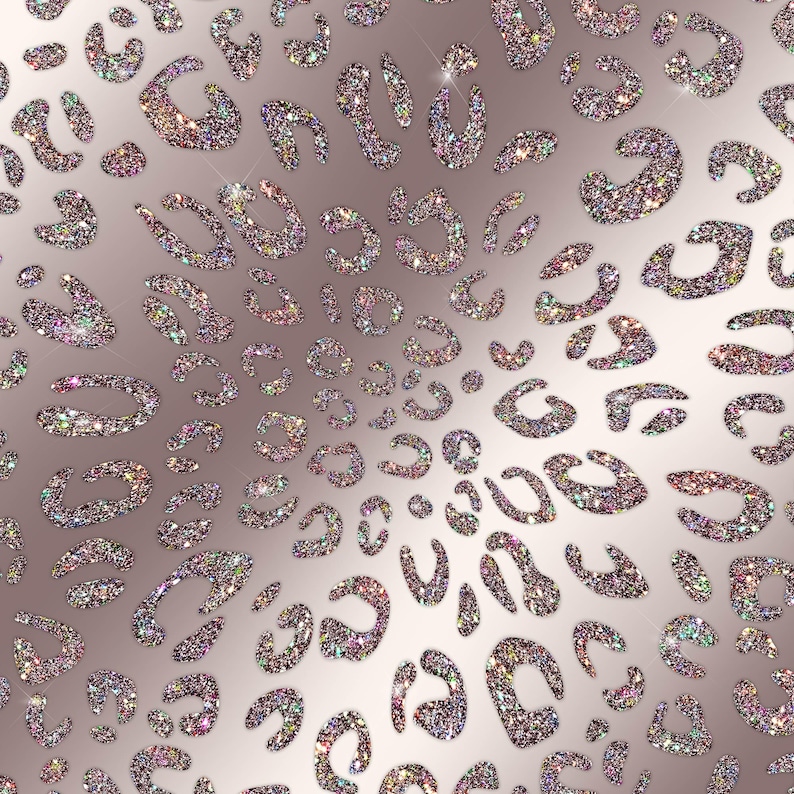 Pink Glitter Leopard Cheetah Digital Paper Background, Rose Gold ...