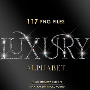 Diamond Alphabet PNG Clipart, Glitter Alphabet PNG, Luxury Letters Png, Diamond Letters, Bling Letters, Sparkling Alphabet, Digital download
